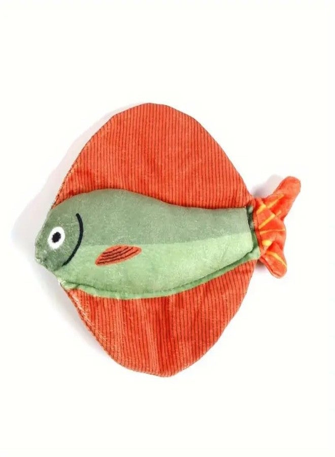 لعبة قطيفة متينة بتصميم سمكة مستديرة من KittuPet، قطعة واحدة، لعبة مضغ للقطط، مستلزمات تفاعلية للقطط